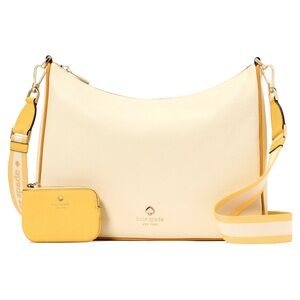 New Kate Spade Emma Large Crossbody Pebbled Leather Buttermilk Glaze Multi